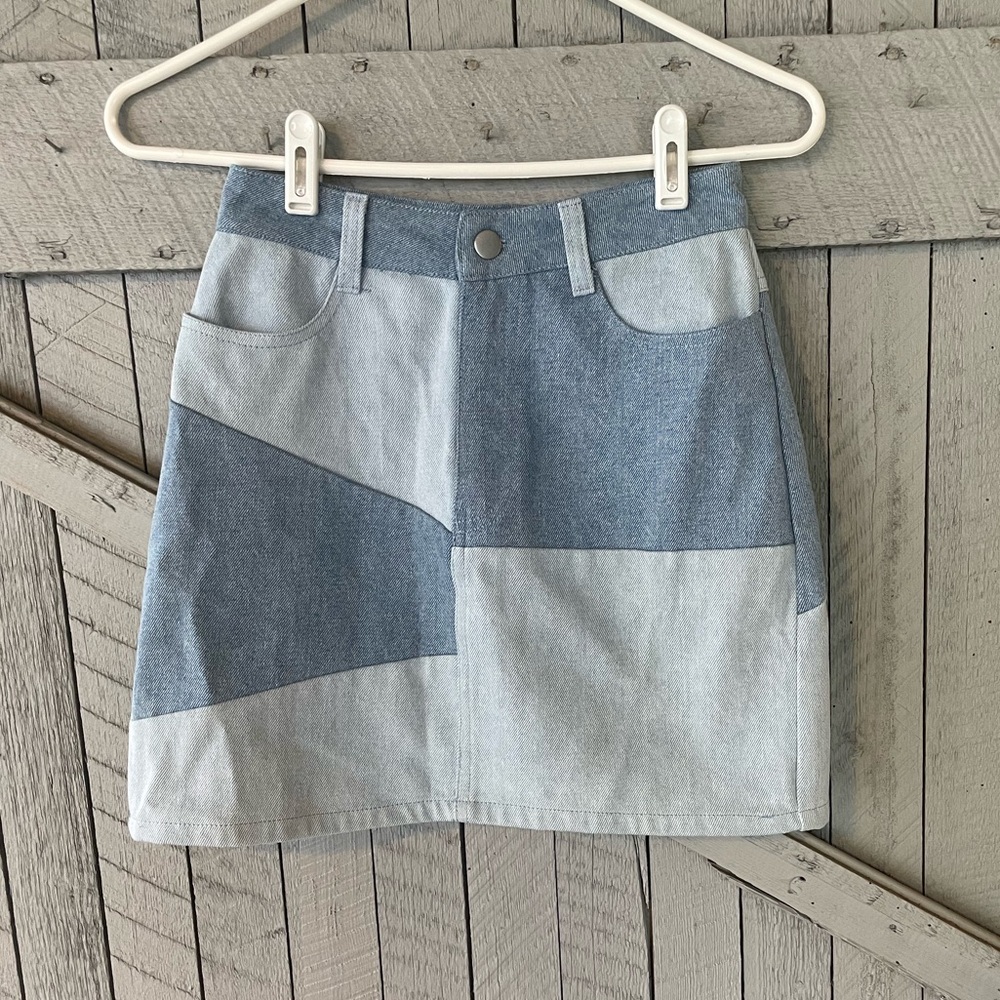 Altar’d State Patchwork Mini Skirt size XS